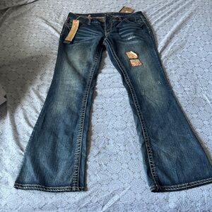 Amethyst Jeans Dark Blue Flare Leg Denim